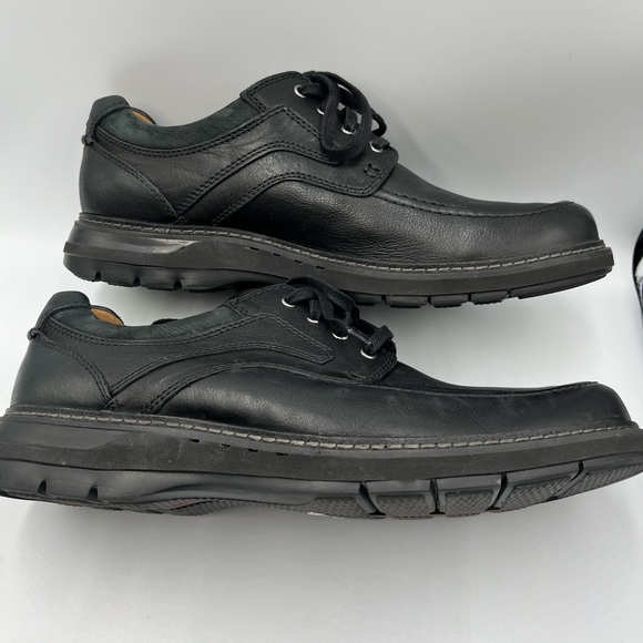 Men’s Clark’s Unstructured Black Leather Oxfords Size 11 - Picture 8 of 16